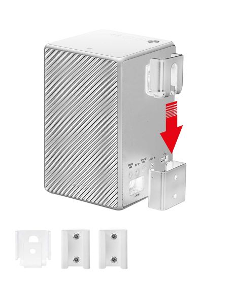 White Vebos portable wall mount for Sony SRS-ZR5