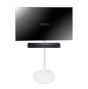White Vebos TV floor stand with Bose TV Speaker