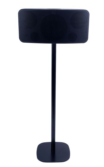 Black Vebos floor stand with Bluesound Mini