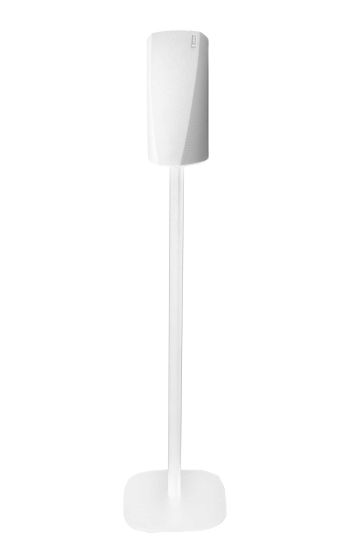 White Vebos floor stand with Denon HEOS 3