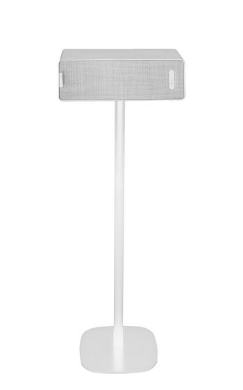 White Vebos floor stand with Ikea Symfonisk horizontal