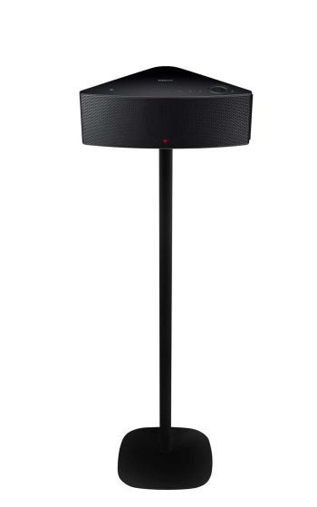 Black Vebos floor stand with Samsung M5 WAM550