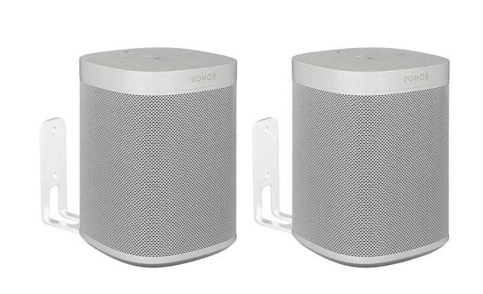 Set of two white Vebos wall mounts for Sonos One SL