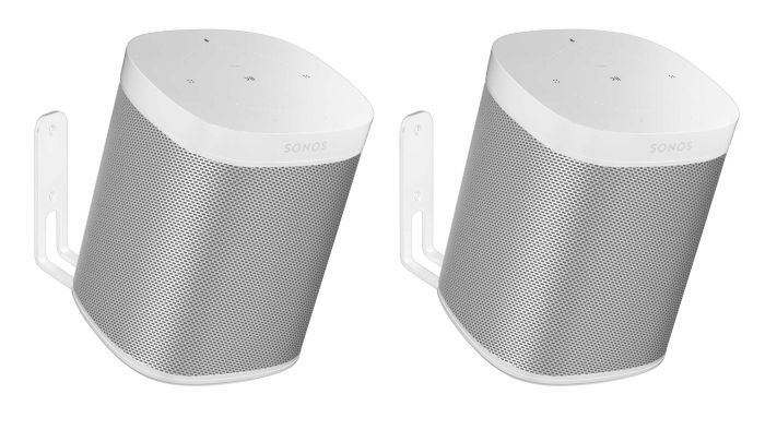 Set of two Vebos wall mounts for Sonos One SL white 20 degrees