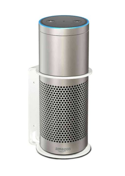 White Vebos wall mount for Amazon Echo Plus