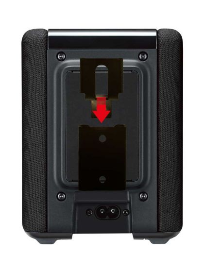 Black Vebos portable wall mount for Yamaha MusicCast WX 010