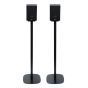 Set of two black Vebos floor stands with Samsung HW-Q990F