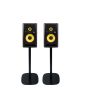 Set of two Vebos floor stands with Bookshelf Speaker set detail view