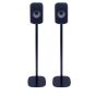 Set of two black Vebos floor stands with KEF LSX