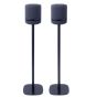 Set of two black Vebos floor stands with Amazon Echo Studio