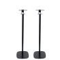 Single black Vebos floor stand with Apple HomePod