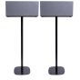 Set of two black Vebos floor stands with Audio Pro Addon C20