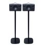 Set of two black Vebos floor stands with Audio Pro Addon C5