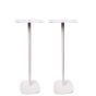 Single white Vebos floor stand with Audio Pro C10