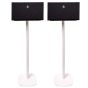Set of two white Vebos floor stands with Audio Pro C10