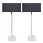 Set of two white Vebos floor stands with Audio Pro C20