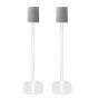 Set of two white Vebos floor stands with B&O BeoPlay M3