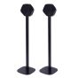 Set of two black Vebos floor stands with B&O BeoPlay S3 detail view