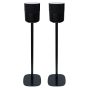 Black Vebos floor stand with Bluesound Pulse M