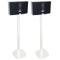 Set of two white Vebos floor stands with Bose SoundTouch 20