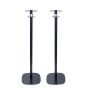 Single black Vebos floor stand with Google Nest Audio