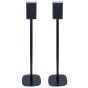 Set of two black Vebos floor stands with Klipsch Cinema 600