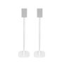 Set of two white Vebos floor stands with Sony SRS-ZR5