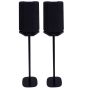 Set of two black Vebos floor stands with Teufel Holist M