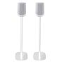 Set of two white Vebos floor stands with Teufel Holist S