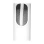 Close-up of Vebos floor stand with cable routing for KEF LSX white set