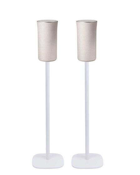 Set of two white Vebos floor stands with Samsung R1 WAM1501