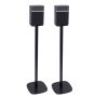 Set of two black Vebos floor stands with Bose SoundTouch 10