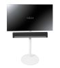 White Vebos TV floor stand with Sonos Playbar