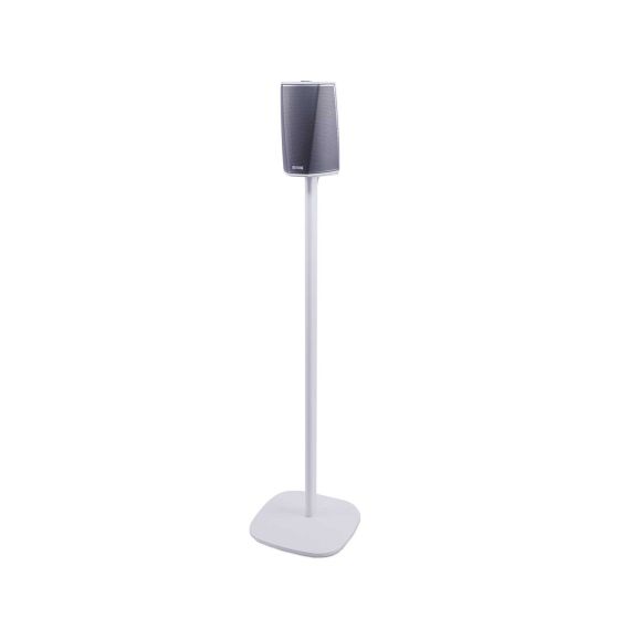 White Vebos floor stand with Denon HEOS 1