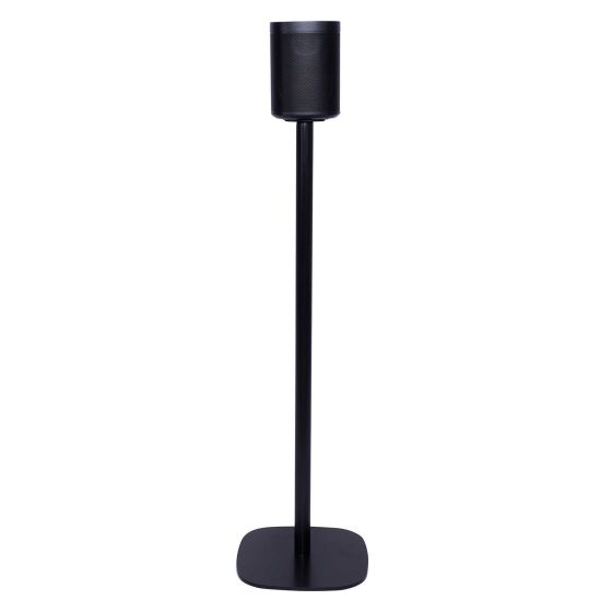 Black Vebos floor stand with Sonos One SL
