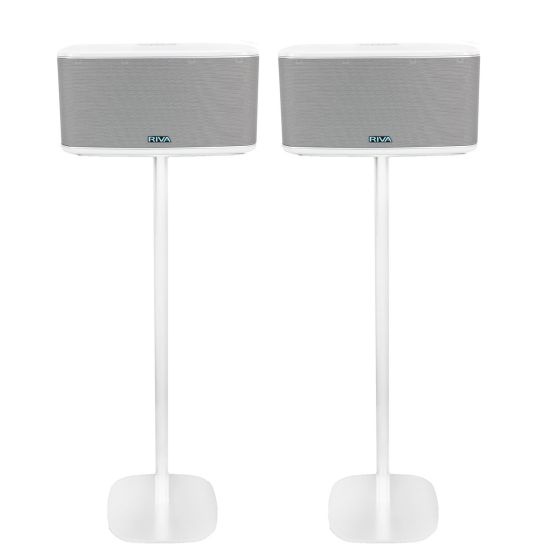 Set of two white Vebos floor stands with Riva Stadium