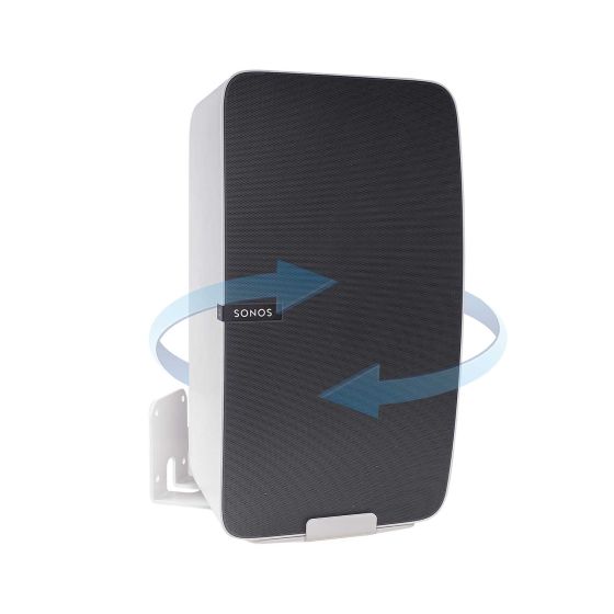 Vebos wall mount for Sonos Play 5 Gen 2 rotatable white - vertical