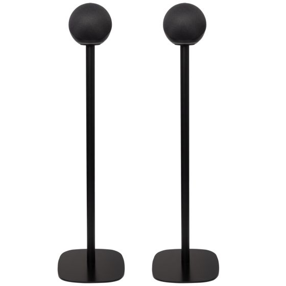 Set of two black Vebos floor stands with Amazon Echo 4th gen