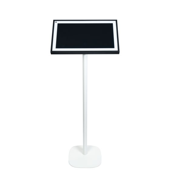White Vebos floor stand for Amazon Echo Show 21 without speaker