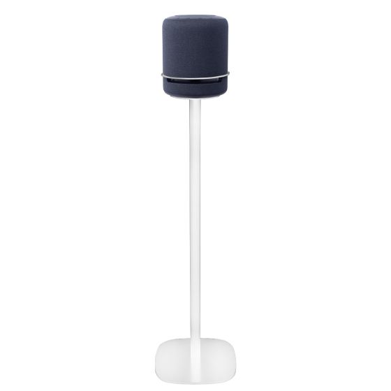 White Vebos floor stand with Amazon Echo Studio