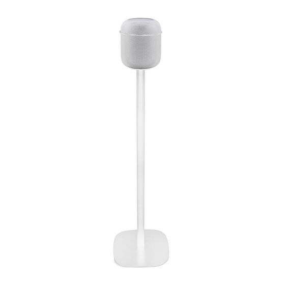 White Vebos floor stand with Apple HomePod