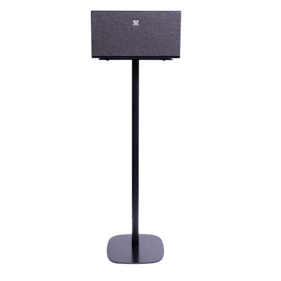 Black Vebos floor stand with Audio Pro C10