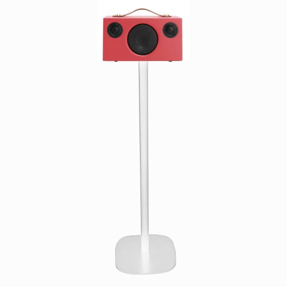 White Vebos floor stand with Audio Pro T3/C3