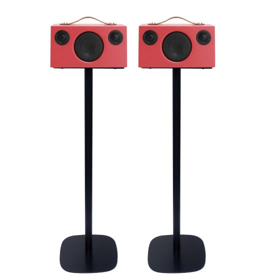 Single black Vebos floor stand with Audio Pro Addon T3/C3