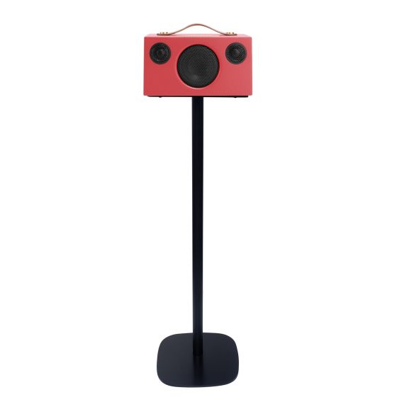 Black Vebos floor stand with Audio Pro T3/C3