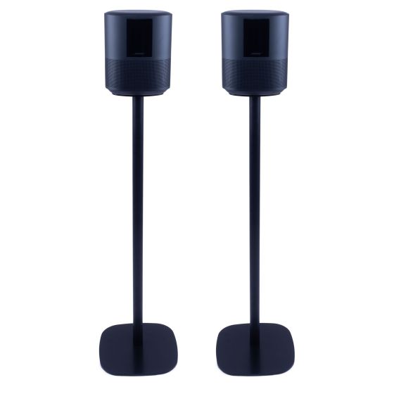 Set of two black Vebos floor stands with Bose Home Speaker 500