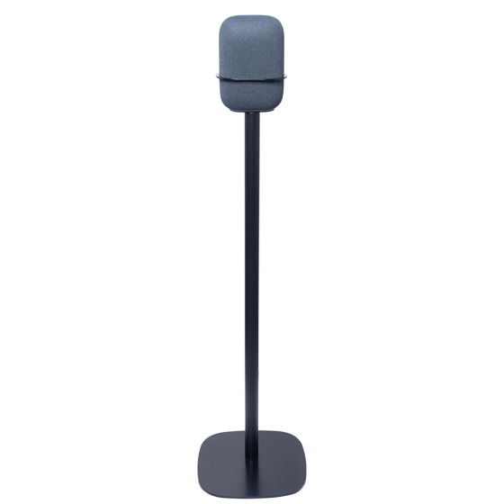 Black Vebos floor stand with Google Nest Audio