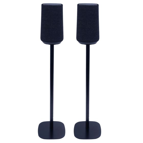 Set of two black Vebos floor stands with Harman Kardon Citation 100