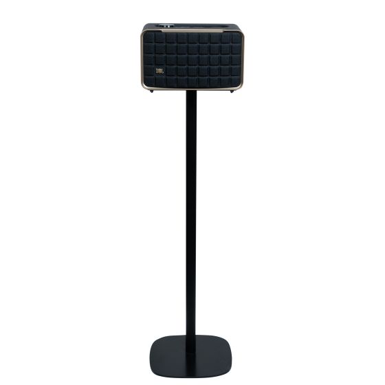 Black Vebos floor stand with JBL Authentics 200