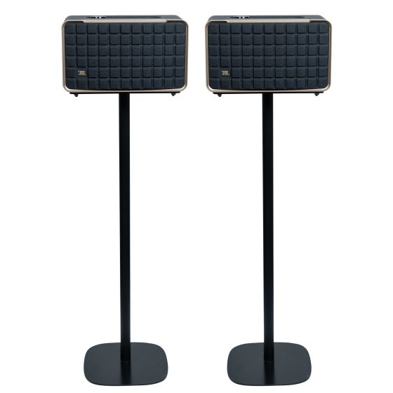 Black Vebos floor stand with JBL Authentics 300